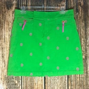 Lilly Pulitzer green velvet skirt